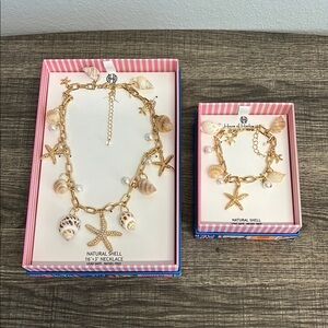 🌊🐚 House of Harlow 1960 Seashell/Starfish Charm Necklace & Bracelet!! ✨